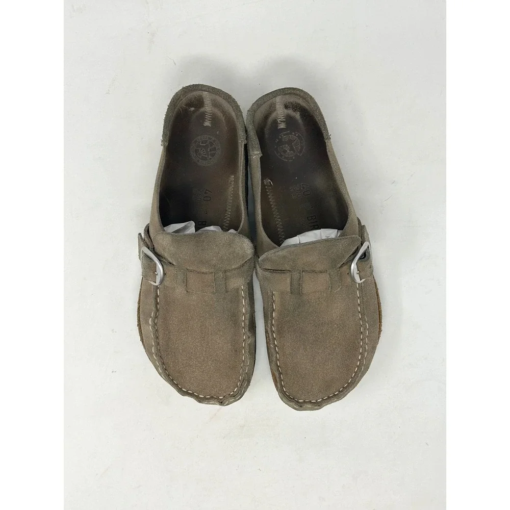 Birkenstock Buckley Suede Clog Gray Taupe 40 / Womens US 9-9.5